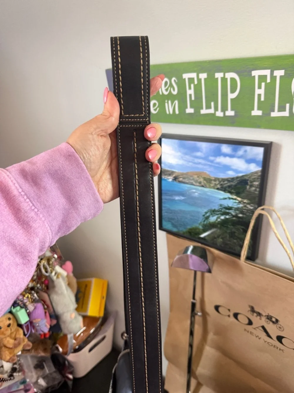 Coach Signature Leather and Canvas Flap Duffle Bag - Picture 10 of 17